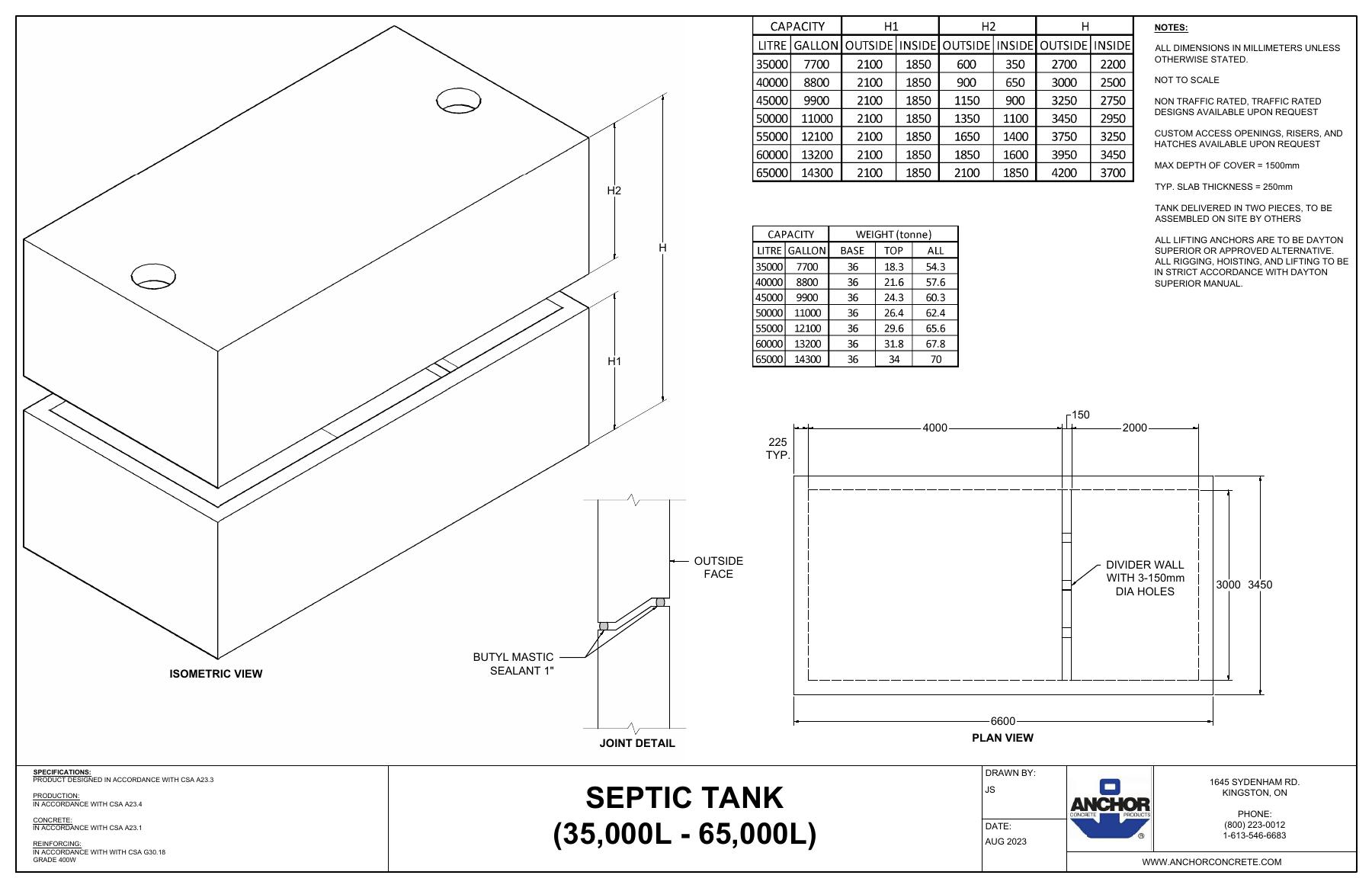 Complete non-traffic tank family reference drawing