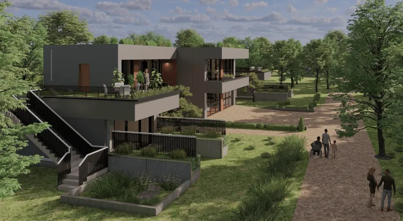 Historical Lodestar illustrative rendering: Multi-unit Residential Integrated into Nature