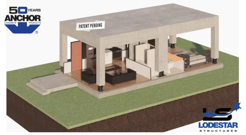 Historical Lodestar illustrative rendering: Rapid Housing, Single Room Module for Rapid Deployment with Maximum Space Efficiency