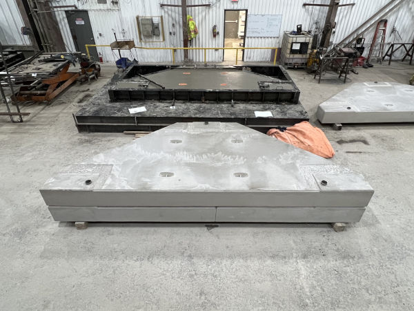 Precast crane ballast / counterweight inside the Anchor Concrete plant