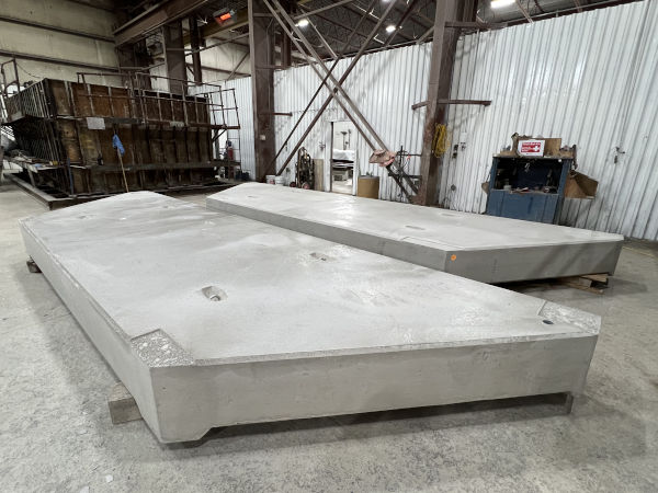 Precast crane ballast / counterweight inside the Anchor Concrete plant
